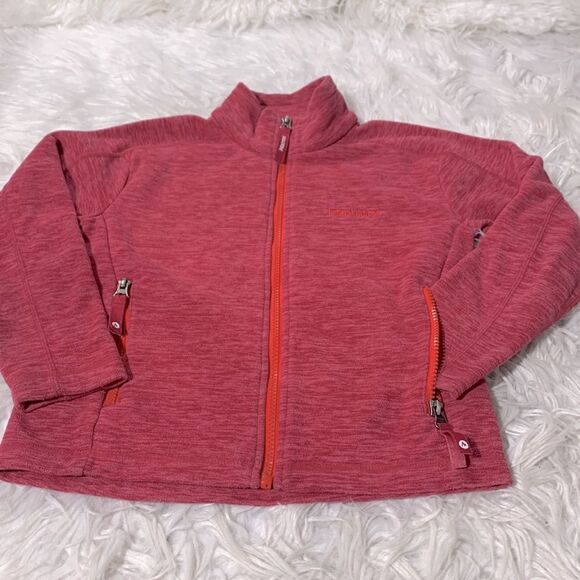 🟢3 for $20—/MARMOT Fleece Jacket exposed orange zip closure zip pockets girl - Picture 10 of 10